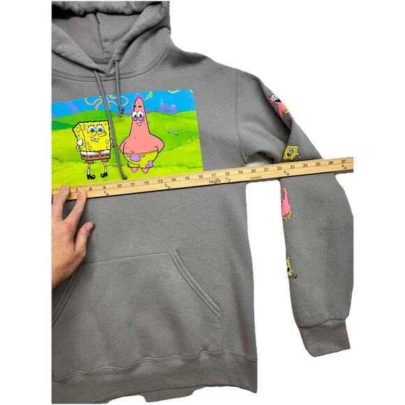 Spongebob Squarepants Sweatshirt Hoodie Unisex Size Small Gray Nickelodeon - Picture 3 of 7
